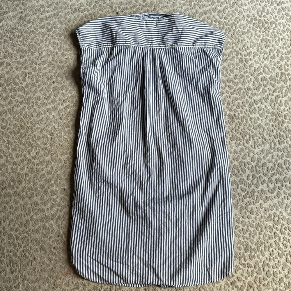 Velvet by Graham & Spencer Grey & White Striped Shirtdress, size L (No Belt) - Picture 7 of 7